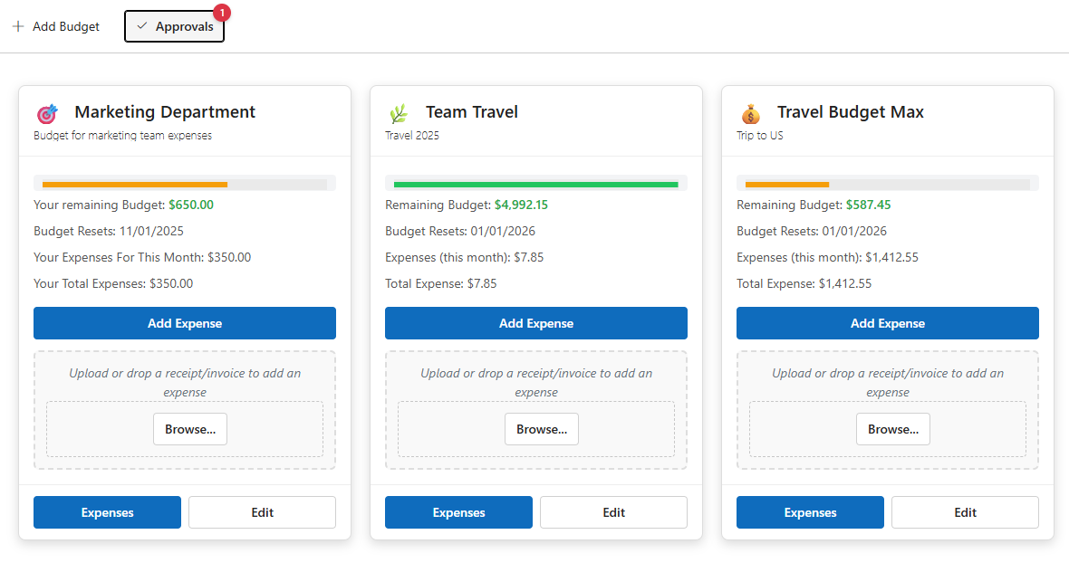 Employee Expenses for Microsoft Teams