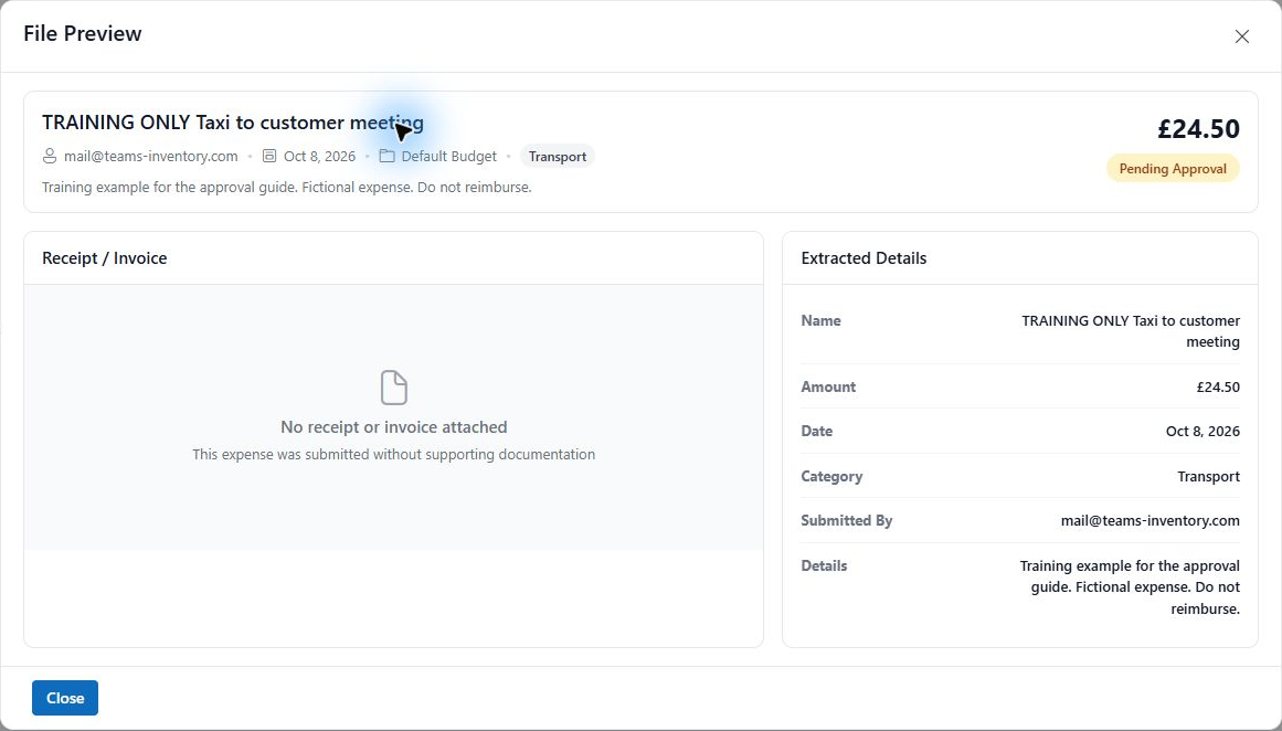 Figure 4 The submitted claim is Pending Approval